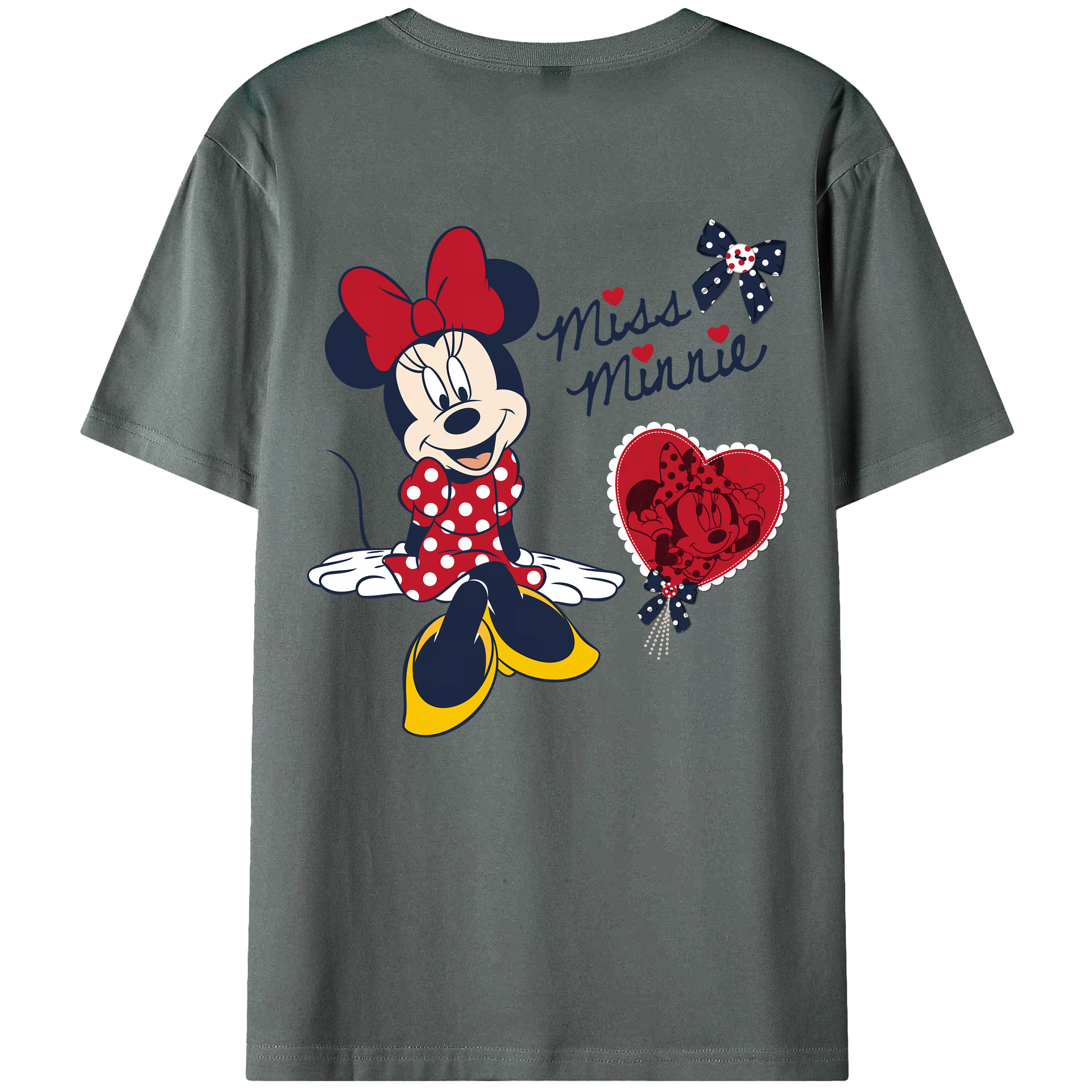 （画像用） ミッキーマウス Mickey Mouse 綿100％ メンズ半袖Tシャツ（バックプリント） 通気性